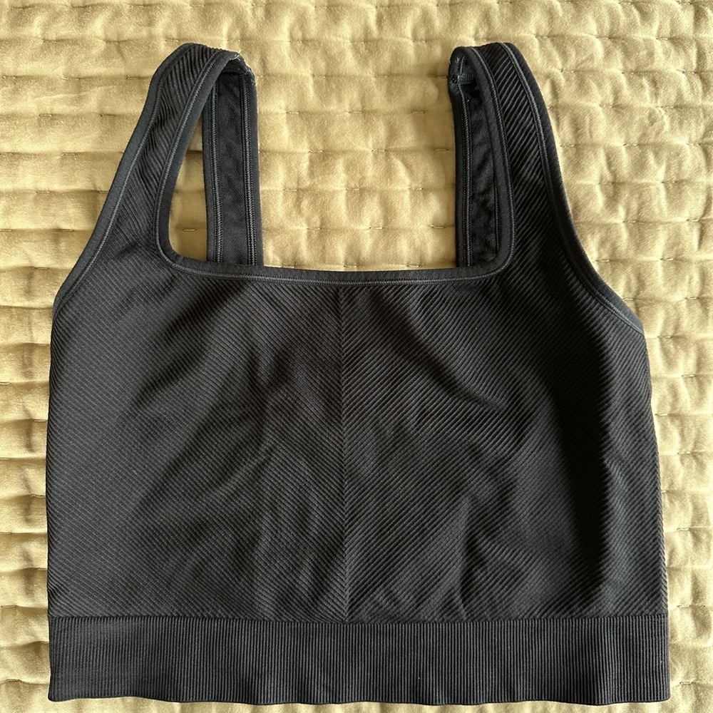 Women's Black Ribbed Bra Tank